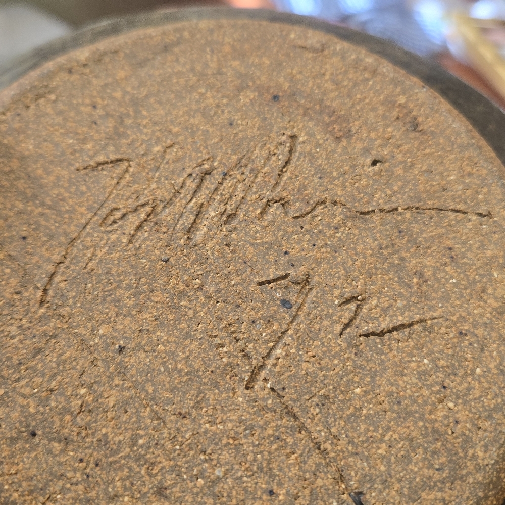 Important Signed Stoneware Ceramic Vase 1972 - Picture 8 of 9